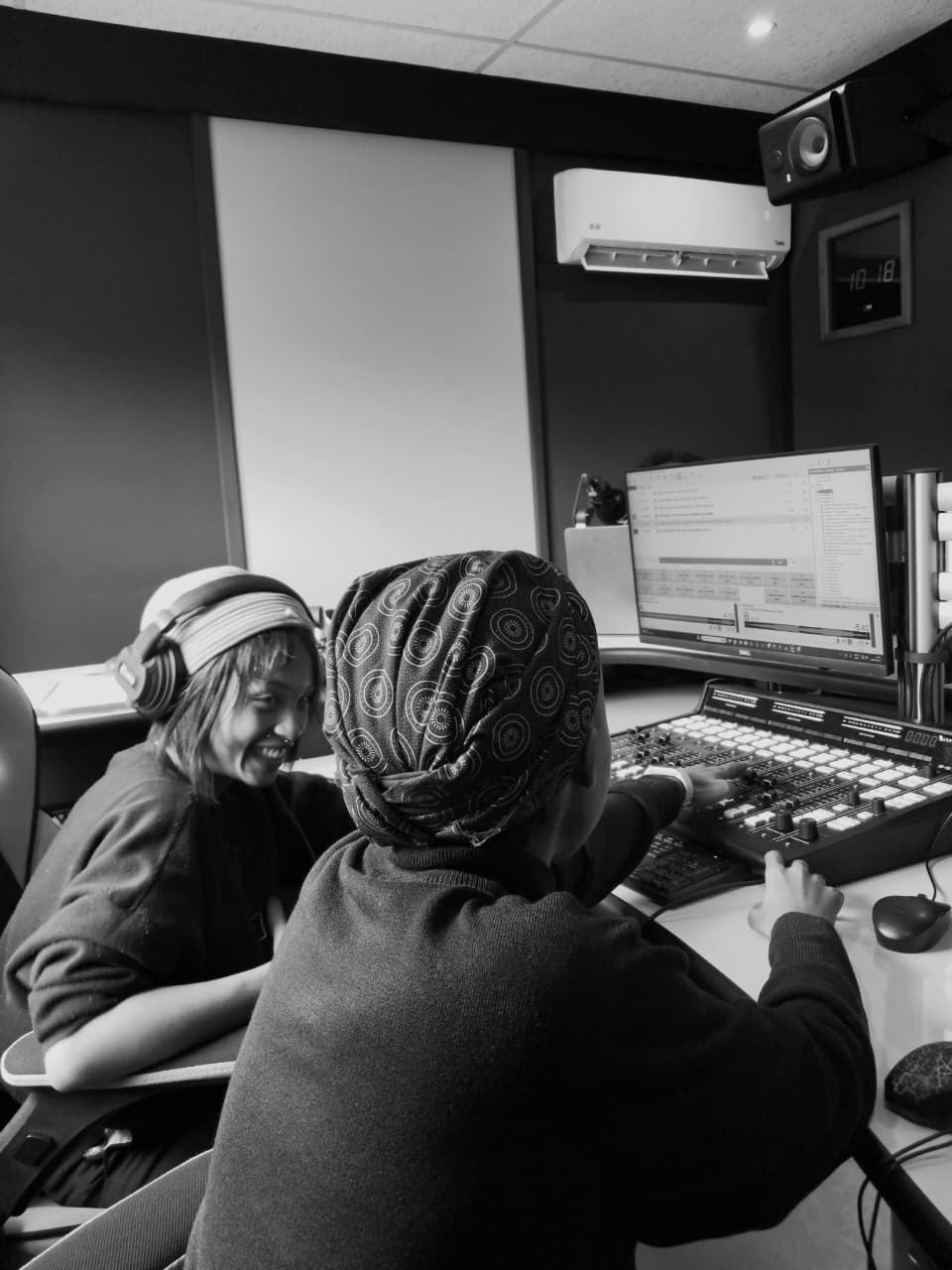 Producers at the mixing desk