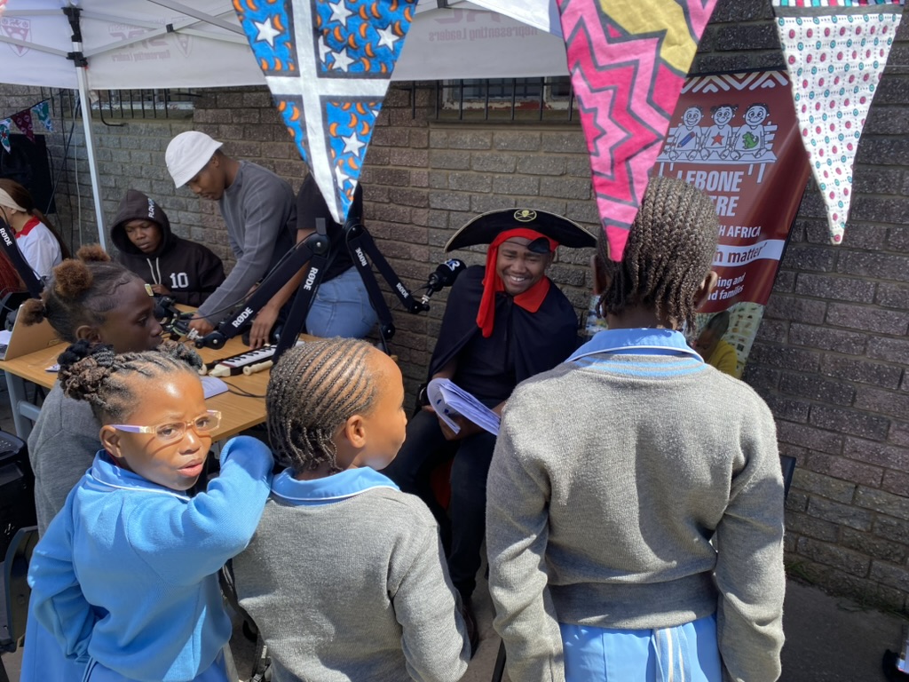 A learner being interviewed on air