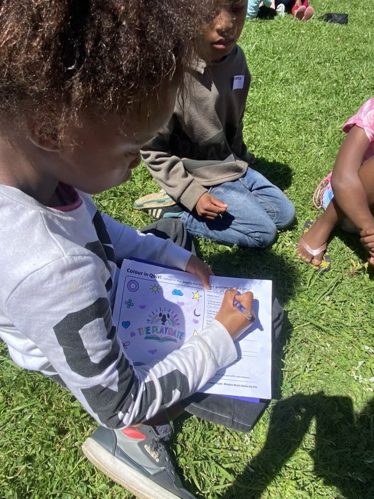 A learner taking part in a quiz on air